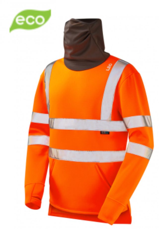 Leo Combesgate ISO 20471 Class 3 Snood Sweatshirt   Leo Combesgate ISO 20471 Class 3 Snood Sweatshirt